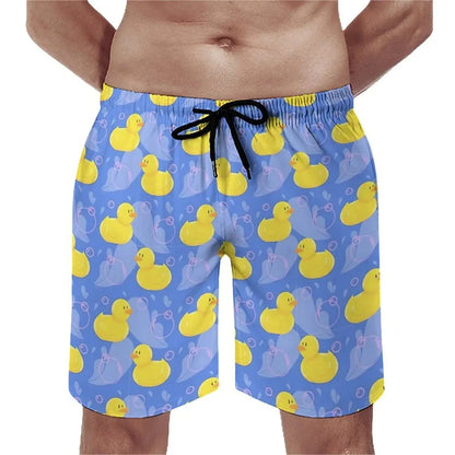 Summer New 3D Cute Animal Yellow Duck Printed Beach Shorts For Men Kid Funny Streetwear Swimming Trunks Fashion Cool Short Pants