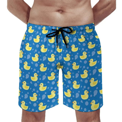 Summer New 3D Cute Animal Yellow Duck Printed Beach Shorts For Men Kid Funny Streetwear Swimming Trunks Fashion Cool Short Pants