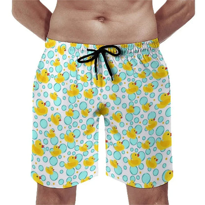 Summer New 3D Cute Animal Yellow Duck Printed Beach Shorts For Men Kid Funny Streetwear Swimming Trunks Fashion Cool Short Pants