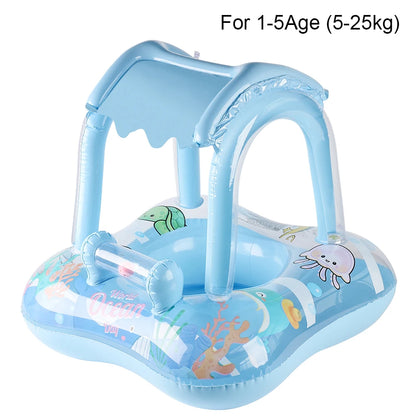 1pc Pool floats with canopy for Kids, Toddler Infant Pool Float for Baby,Swimming Ring Floaties for Pool,Beach Toys for Party